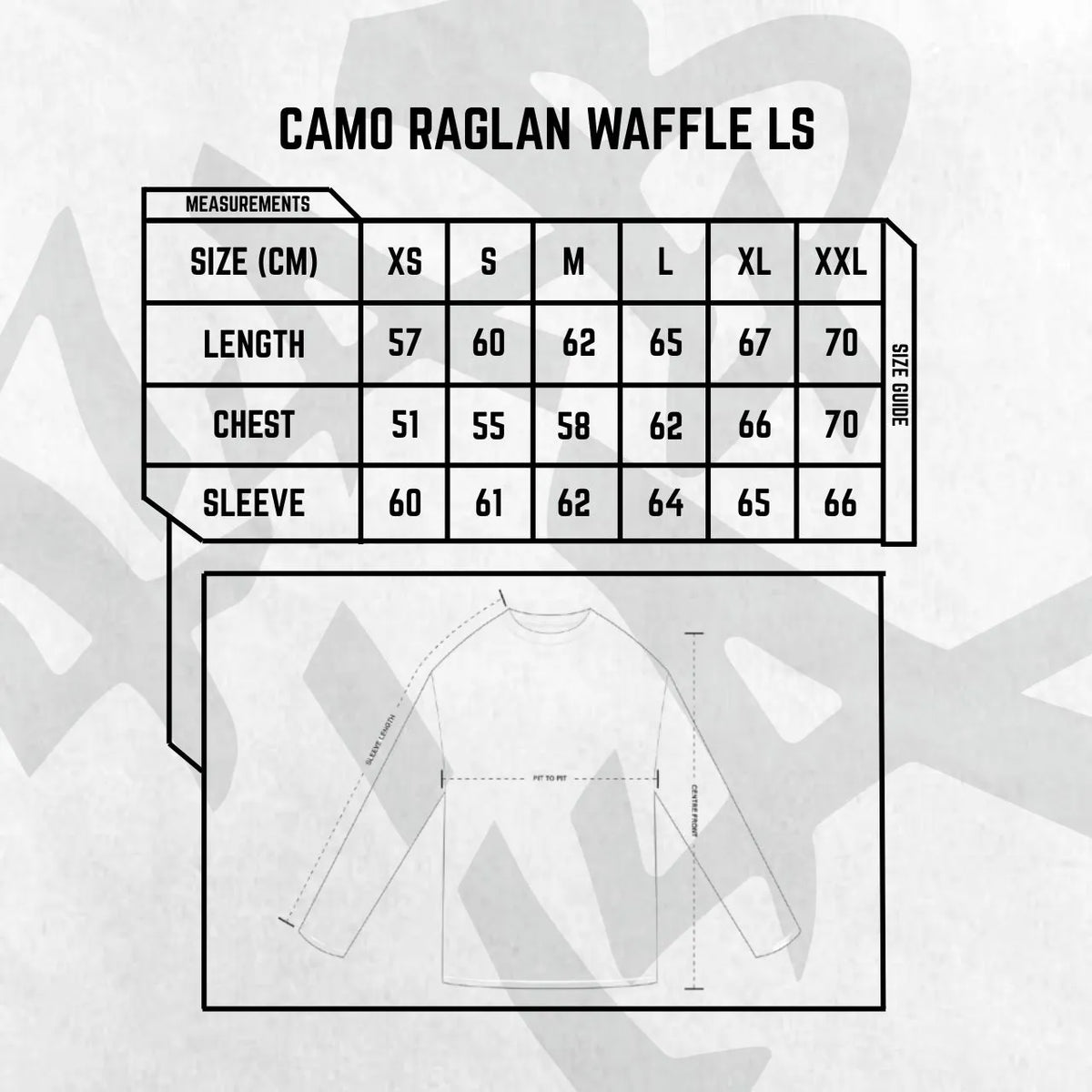 CAMO RAGLAN WAFFLE LS