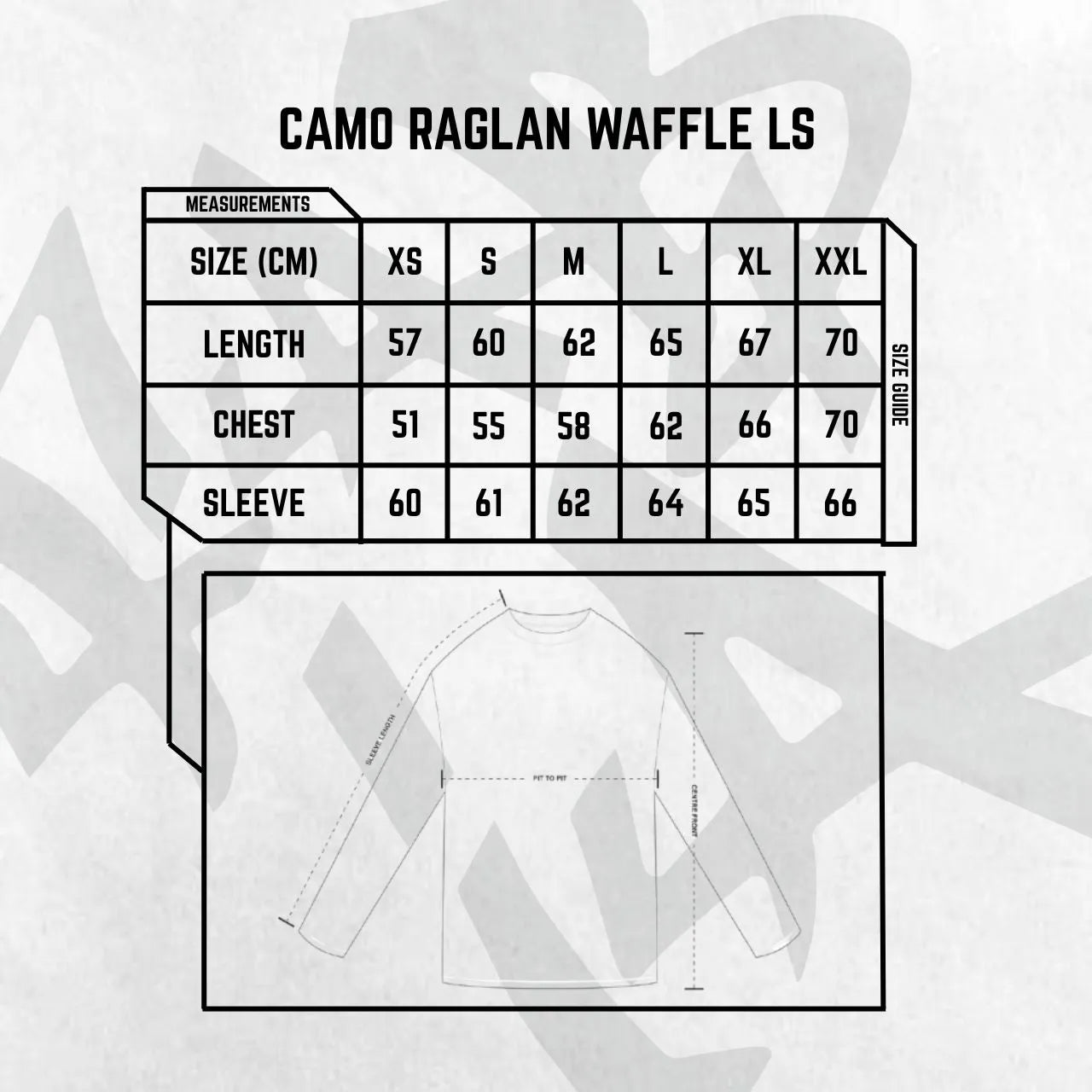 CAMO RAGLAN WAFFLE LS