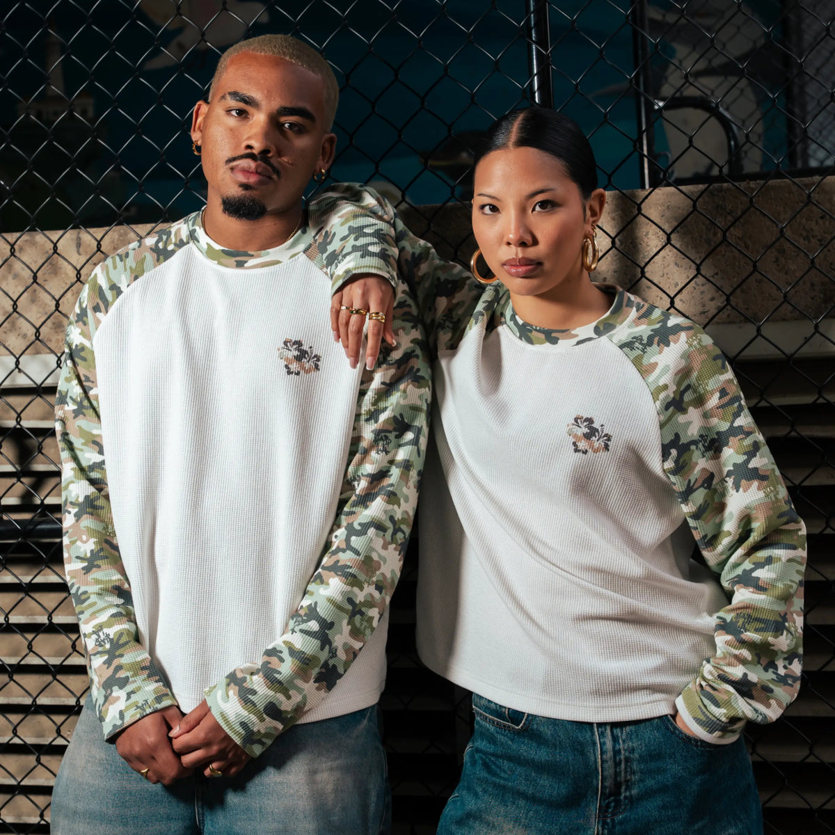 CAMO RAGLAN WAFFLE LS