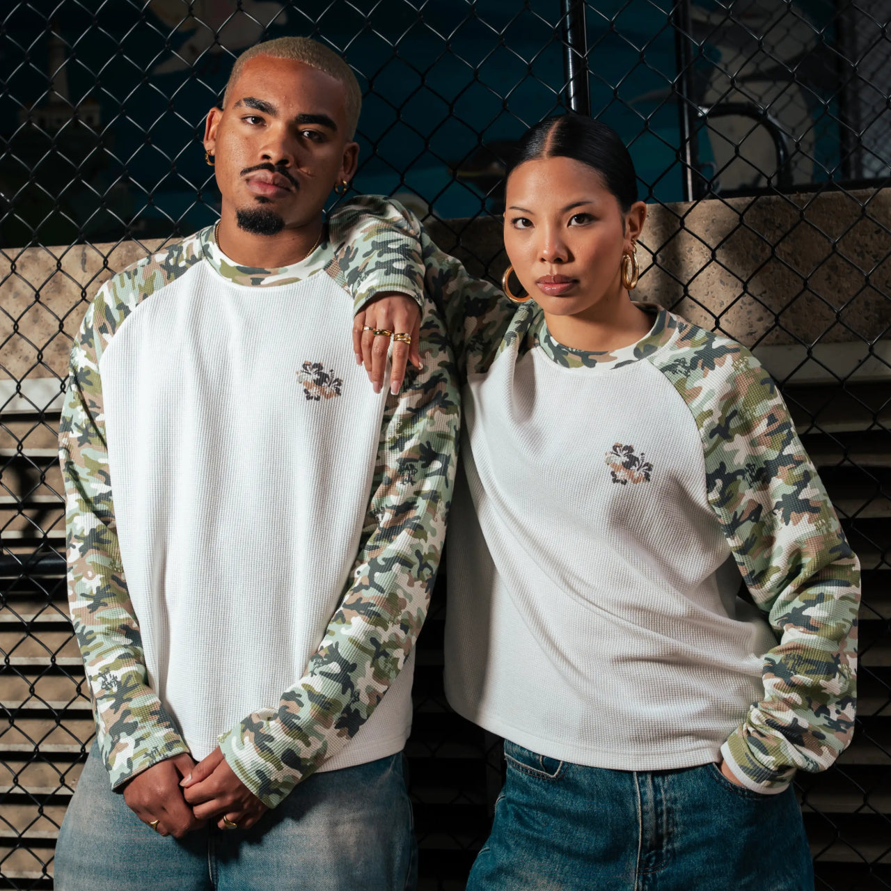 CAMO RAGLAN WAFFLE LS