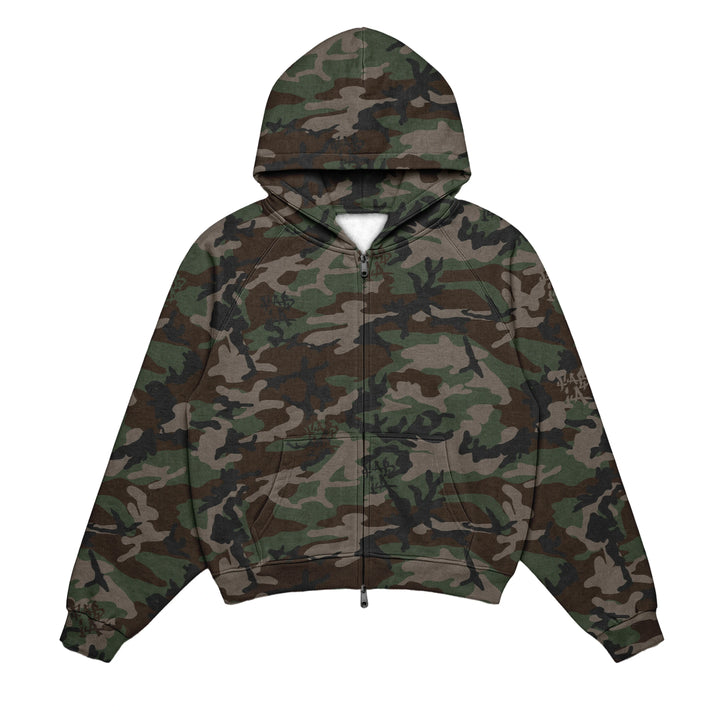 CAMO ZIP UP HOOD